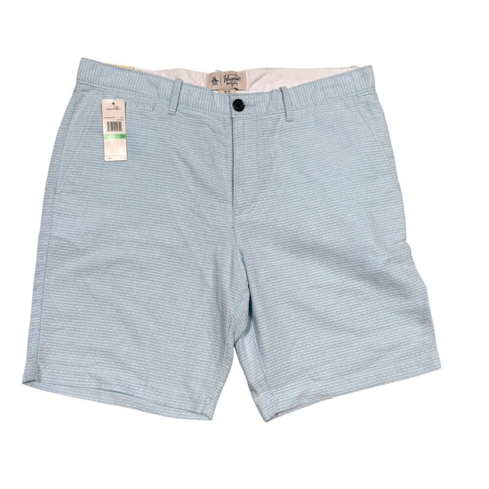 Blue And White Stripe Slim Fit 8" Inseam short Size 34